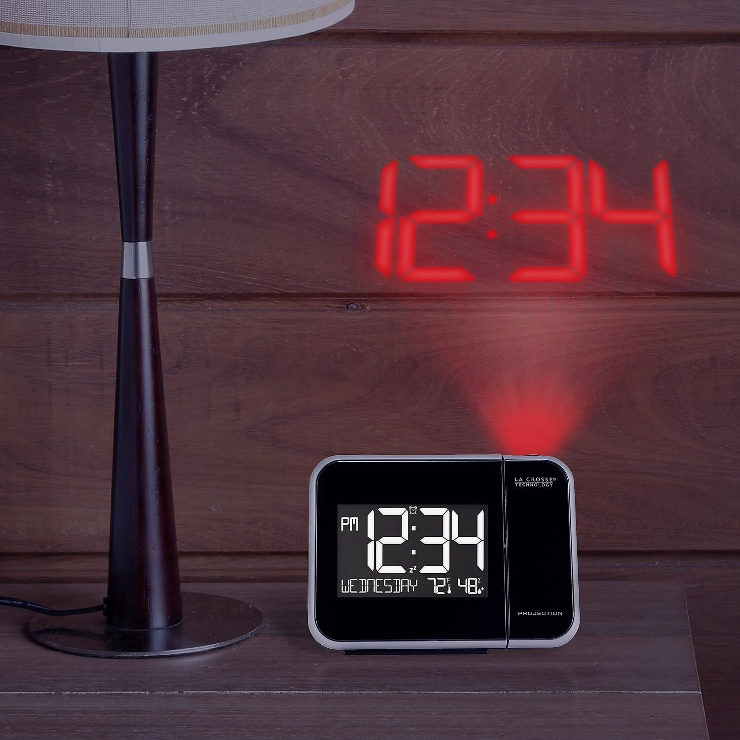 Projection Alarm Clock with Temperature & Humidity Display