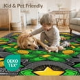 thumbnail image 4 of ODIKA 9'x12' Washable Area Rug Cartoon Graphic Stacks Men Movie Funky Designer Guys Mens Refined for Dining Room, Basement, Large Office, Non-Slip Chair-Friendly, 4 of 7