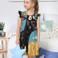 thumbnail image 4 of Balery Whimsical Cartoon Cow Camisón de princesa para niñas, pijama de algodón con mangas abullonadas, suave y bonito.-Small, 4 of 6