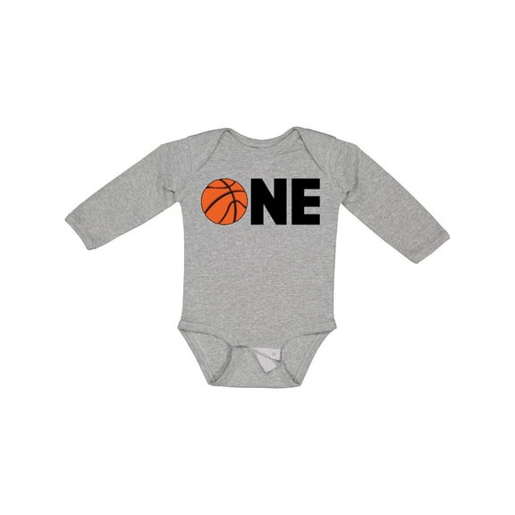 Inktastic One Basketball First Birthday Boys or Girls Long Sleeve Baby Bodysuit