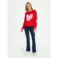 thumbnail image 2 of 99 Jane Street Women's and Women's Plus Valentines Heart Sweater, Midweight, Sizes XS-4X, 2 of 5