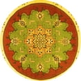 thumbnail image 1 of Ahgly Company Indoor Round Medallion Yellow Traditional Area Rugs, 4' Round, 1 of 4