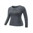 thumbnail image 1 of New Women‘s Fit Yoga Workout Long Sleeve Sport T Shirt Compression Tops, 1 of 2