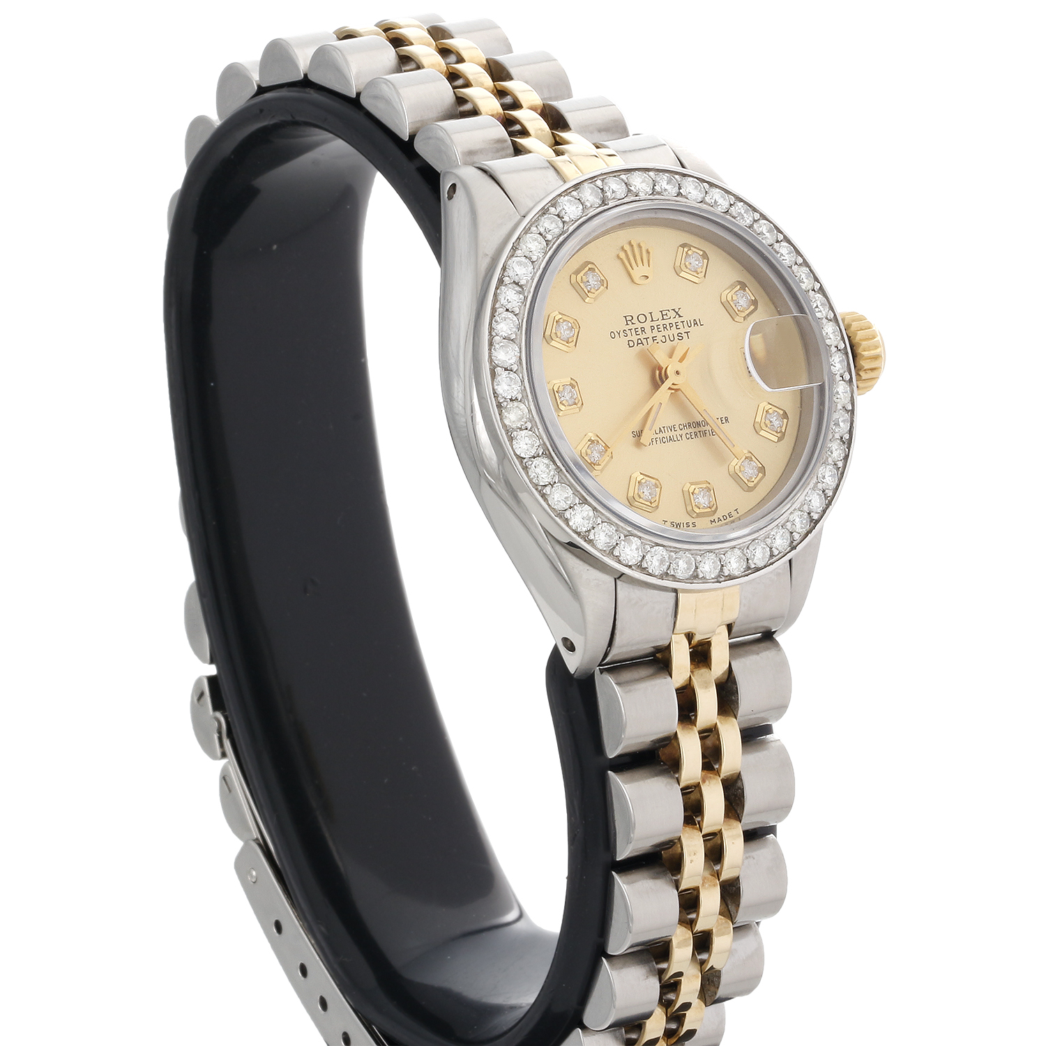 Ladies 18K / Steel Rolex DateJust Jubilee 6917 Diamond Watch Champagne Dial 1 CT. - image 5 of 10