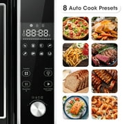Uten Stainless Steel Countertop Microwave Oven, Digital Touchscreen with Presets, 0.85 Cu Ft, 1800W Fast Cooking, Silver