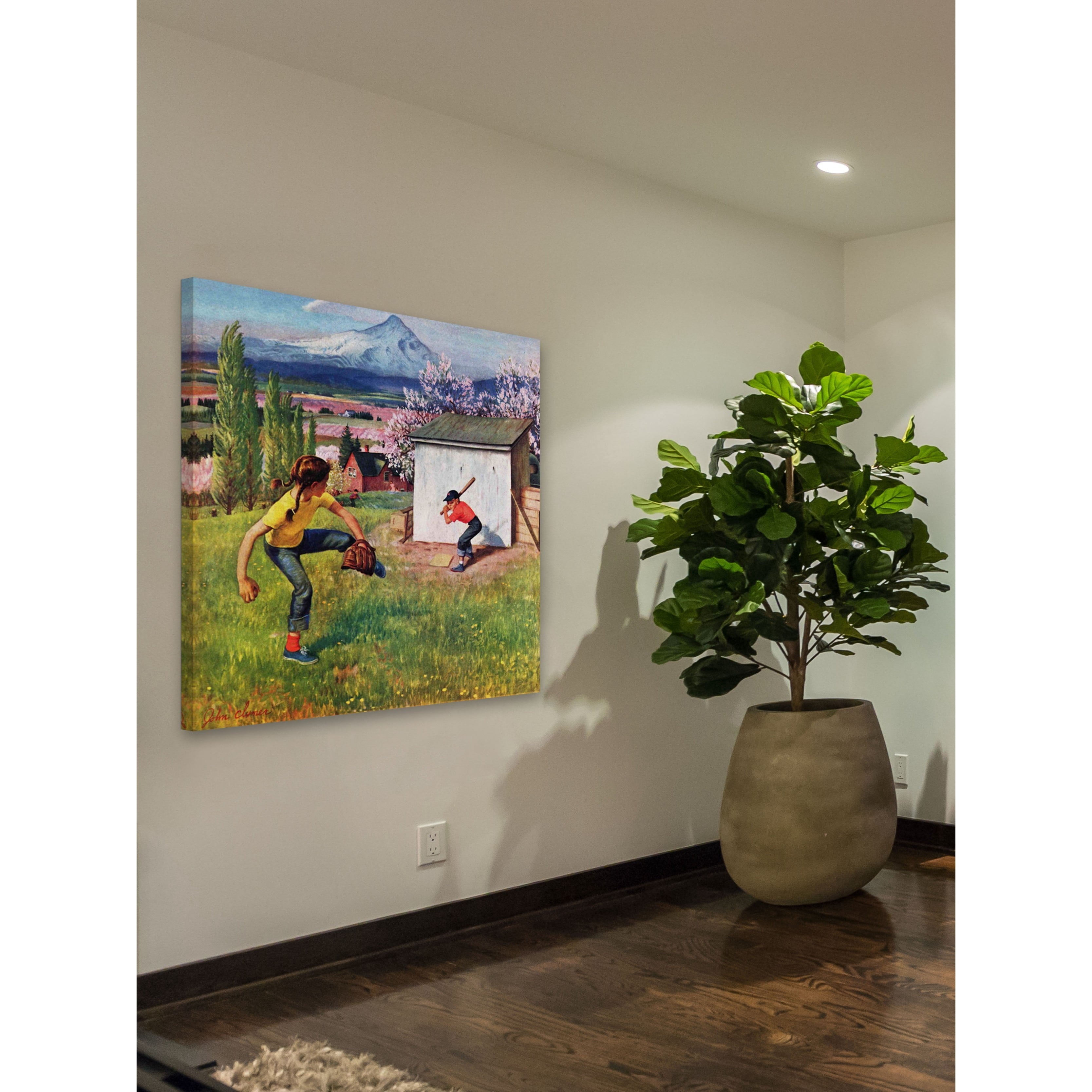 Marmont Hill Oregon Baseball by John Clymer Painting Print on Canvas