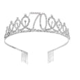 thumbnail image 1 of MasteelfCA 1PC Rhinestone Crown with Alloy Insertion Hair Comb Decorative Crown Hair for 70th Birthday (Silver), 1 of 7