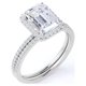 thumbnail image 4 of JeenMata Anillo de Bodas Nupcial con Moissanita de Talla Esmeralda de 2 Quilates y Halo Pavé de Diamantes Engastado en Oro Blanco de 10 K, 4 of 6