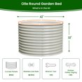 thumbnail image 6 of Olle 32" Tall, Olle Raised Beds for Gardening Galvanized Raised Garden Beds Round Garden Bed Metal Flower Bed Outdoor, Backyard Garden Planter Box, Ivory, 6 of 6