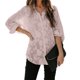 thumbnail image 1 of Camisa de las mujeres Ver A Través de Manga Larga Gira el Collar Abajo Botón de Color Puro Casual Señora Blusa para el Trabajo Diario, 1 of 6
