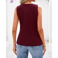 thumbnail image 3 of BTFBM Summer Sleeveless Blazer Vest For Women Dressy Button Down Round Neck Business Casual Outfits Work Suit Vests Tops, 3 of 7