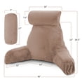 thumbnail image 5 of Nestl Reading Pillow, Extra Large Comfortable Bed Rest Pillow with Arms – Premium Shredded Memory Foam TV Pillow, Detachable Neck Roll & Lumbar Support Pillow - Taupe Sand, 5 of 8
