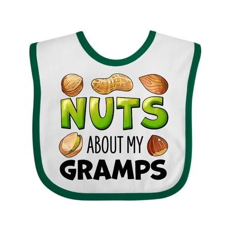 

Inktastic Nuts About My Gramps Peanut Almond Pistachio Gift Baby Boy or Baby Girl Bib