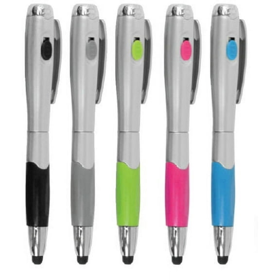 5pc 3-in-1 Capacitive Touch Screen Stylus   Ballpoint Pen   LED Flashlight iPad