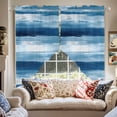 thumbnail image 2 of Blue Strip Swag Curtain Valance for Windows, Retro Watercolor Ripple Window Treatments Short Swag Topper for Kitchen Windows Bathroom Bedroom, 36"x36", 2 of 8