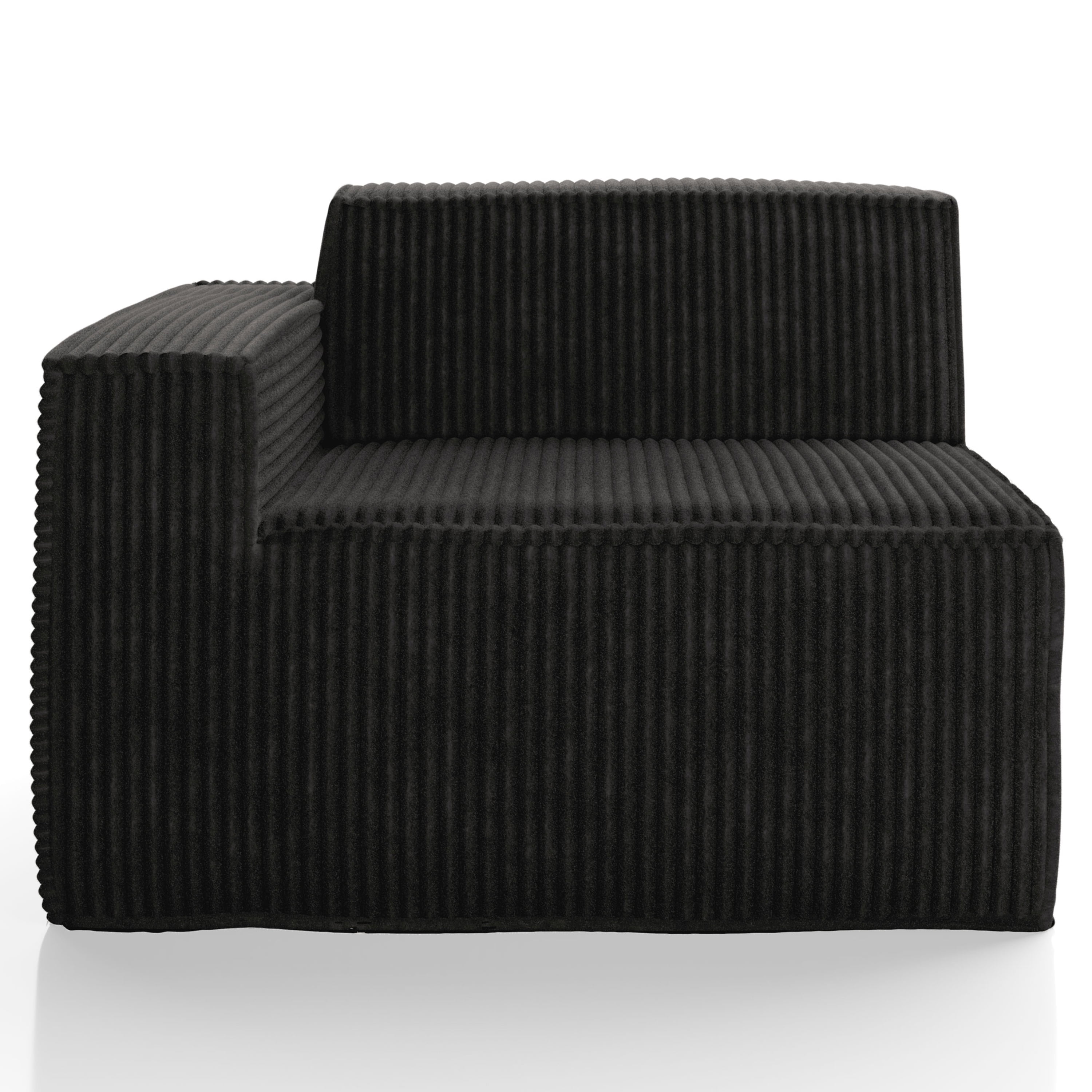 Furniture of America Solan Modern Chenille Modular Wide Track Arms Loveseat, Black