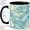 Black, variant on Aqua Abstract Coffee Mug, Soft Glass Line Art, Calm Daily Tea Sips at Desk