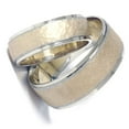 thumbnail image 2 of Pompeii3 14K Gold Matching Two Tone Hammered Wedding Band Set Men and Women, 2 of 5