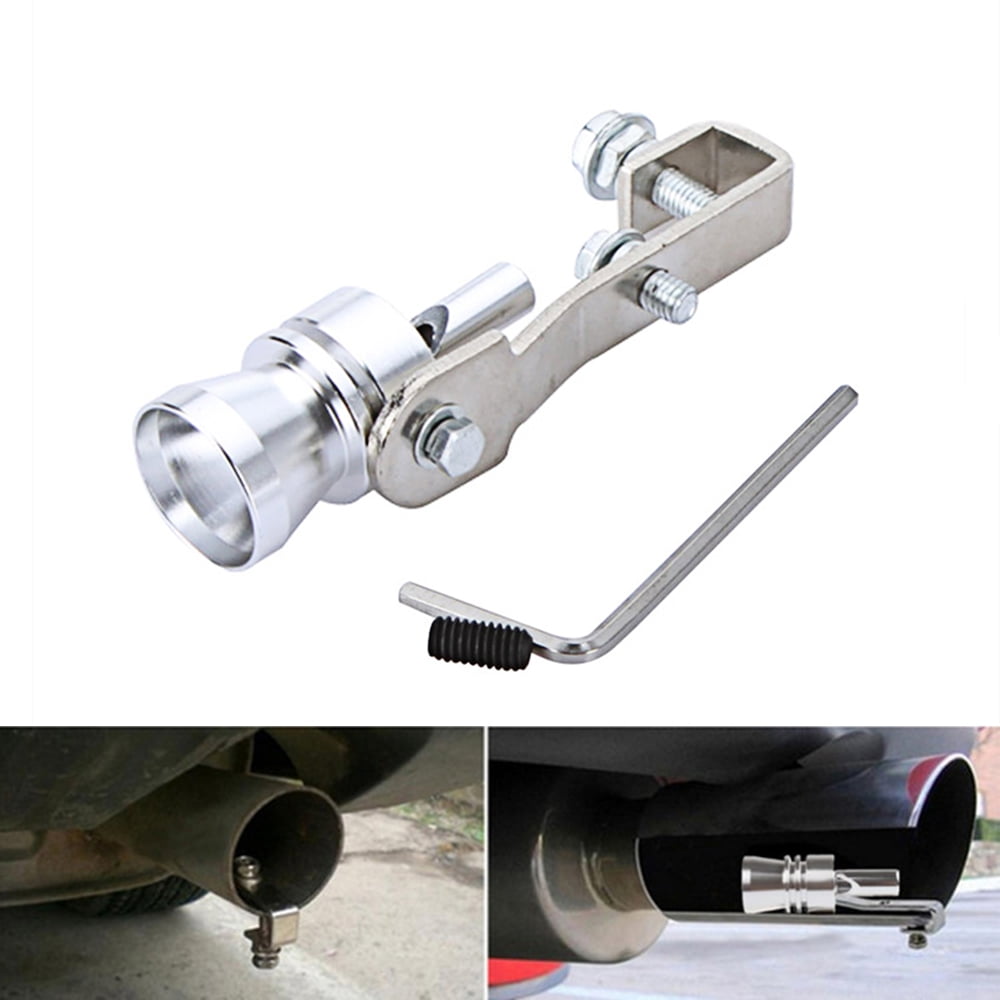 KKmoon Turbo Sound Whistle Exhaust Exhaust Valve Aluminium Silver 11 x 3 cm L