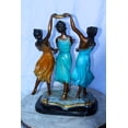 thumbnail image 6 of Nifao Three Dancing Ladies, Colorful Bronze Statue on a marble base – Home Decor Sculpture, 15"L x 10"W x 23"H, 6 of 10