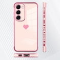 thumbnail image 4 of for Samsung Galaxy S23 Plus 5G Case Heart Plating Electroplate Luxury Elegant Case Camera Protector Soft TPU Shockproof Protective Corner Back Cover Galaxy S23 Plus 5G Case -Pink, 4 of 11