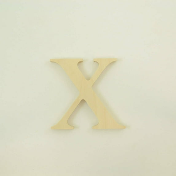 Package of 1, 8 Inch X 1" Thickness Baltic Birch Wood Letter x in The Times New Roman Font, Thick, Lower Case for Art & Craft Project, Made in USA