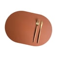 thumbnail image 2 of GUOOL Set de Table sous-Verre Lavable Facile à Nettoyer Tapis de Table Tapis de Repas pour Hôtel Salle à Manger Table Extérieure Marron, 2 of 9
