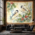 thumbnail image 6 of Nature Capped Chickadees with Perched Snow Dusted Branches, Mystical Fantasy for Space Lovers, Galaxy Room Decor, Christmas Gift, Tapestry Wall Hanging for Bedroom and Dorm, 6 of 7