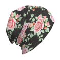 thumbnail image 6 of Xecao Rose Flowers Print Beanie Knitted Hat for Men Women, Winter Fashion Knit Cuffed Caps Unisex, 6 of 7