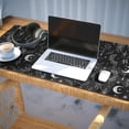 thumbnail image 3 of Long Mouse Pads for Desk,Black White Gothic Dreamcatcher Moon Star Desk Mats on Top Of Desks, Desk Mouse Pad Extra Large with 3mm Non-Slip Base and Stitched Edge for Gaming,Work,Home 35.4"x15.7", 3 of 5