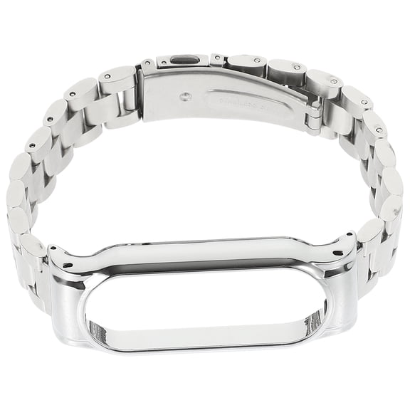 LABSERRON 1Pc Stainless Steel Strap for Band 4 Replacement Bracelet with Ergonomic Smooth Design Plated Silver