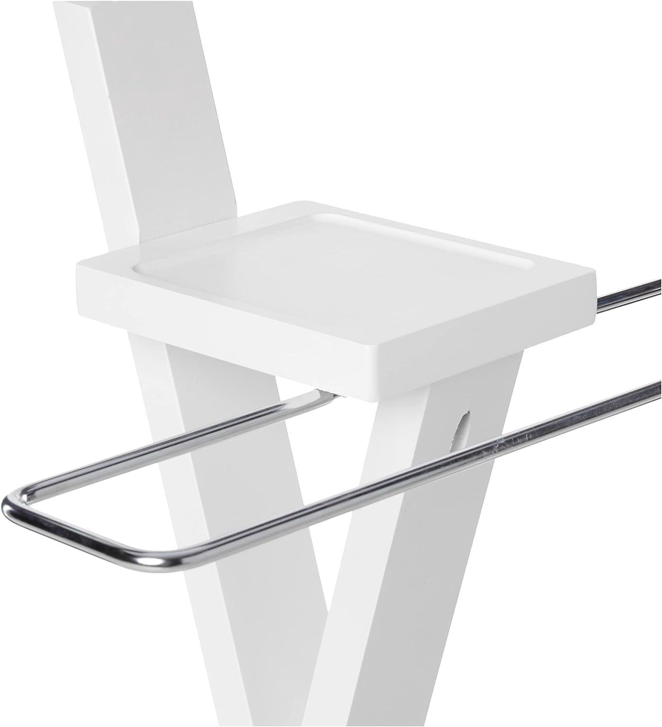Proman Products Modern Decorative Valet Stand with Bend Wood Hanger - White