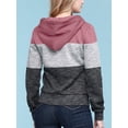 thumbnail image 4 of Made by Johnny Women's Casual Color Block Zip Up Hoodie Sweater XL MAUVE, 4 of 5