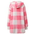 thumbnail image 4 of Plus Size Winter Longline Open Front Cardigan Oversized Plaid Knitted Coat for Women, 4 of 8