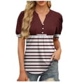 thumbnail image 1 of Liquidation d'Économies! Hauts pour Femmes Grande Taille, Blouse d'Été à Manches Courtes pour Femmes, Blouse Décontractée à Imprimé à Col en V à Manches Courtes pour Femmes, 1 of 5