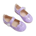 thumbnail image 3 of Ccpelsie Toddler Girls Dress Shoes Mary Jane Flats Bow Princess Ballerina Wedding Party Back to School Shoes for Kids(Purple,13), 3 of 5