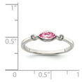 thumbnail image 2 of Auriga Fine Jewelry 925 Sterling Silver Rhod-pltd Polished Pink Tourmaline/ White Topaz Ring for Women Size 8, 2 of 6