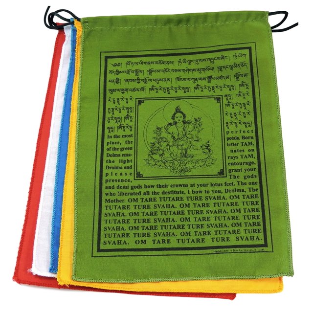 Drapeaux de Prière Tibétains Faits à la Main avec Traduction Anglaise (9"X12 Pouces)