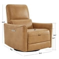 thumbnail image 6 of CHITA Power Recliner Swivel Glider Rocker Nursery Chair with USB for Living Room, Faux Leather in Cognac Brown, 6 of 18