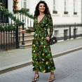 thumbnail image 4 of FKELYI Green Christmas Tree Bulb Print Fall Maxi Dress for Women Long Sleeve A-Line Flowy Dresses with Side Pockets V Neck Casual Dress for Spring Winter, L, 4 of 6