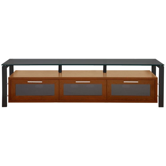 Plateau Decor 71 Inch TV Stand in Walnut/Black and Black