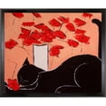 thumbnail image 2 of La Pastiche  Atelier De Jiel Black cat with poppies Framed Fine Art Print, 2 of 4