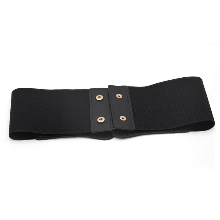 Lisayu Women's Wide Fashionable All-Match Belt Dress Waist-Slimming Corset  Black Elastic Waist Seal Accessories