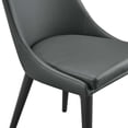 thumbnail image 4 of Side Dining Chair, Set of 2, Grey Gray, Faux Vinyl Leather, Kitchen Cafe Bistro Hospitality Restaurant, Modern Contemporary HB33139, 4 of 10