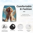 thumbnail image 3 of Yiaed Cute Angel Winged Dog Print Mens Swim Trunks Bathing Suit Compression Liner Beach Swim Shorts Swimwear Quick Dry Zipper Pocket No-Chafing Board Short-, 3 of 6