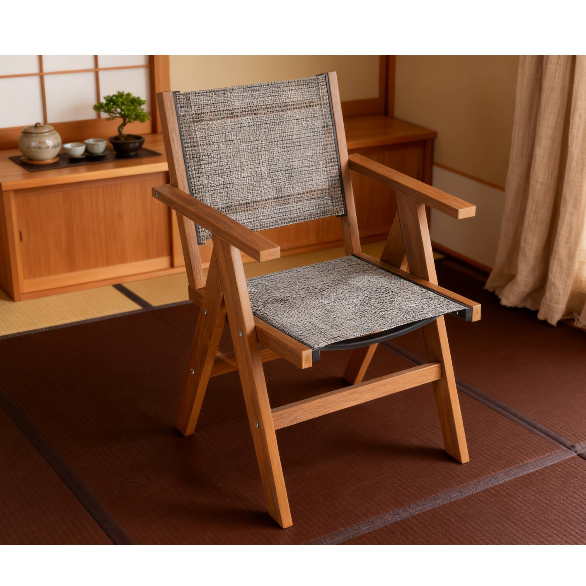 Relaxed Outdoor Dining Chair, Comfort Leisure Seat for Patio Brunch Garden Daily Outdoor Rest Moment, Brown