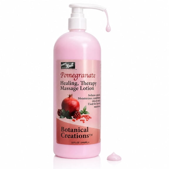 PRONAIL - Healing Therapy Massage Lotion - Professional Pedicure, Body and Hot Oil Manicure, Infused with Natural Oils, Vitamins, Panthenol and Amino Acids (Pomegranate, 32 Oz)
