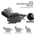 thumbnail image 5 of Azure Oversized Recliner Sofa with Massage and Heating - Gray, 5 of 9