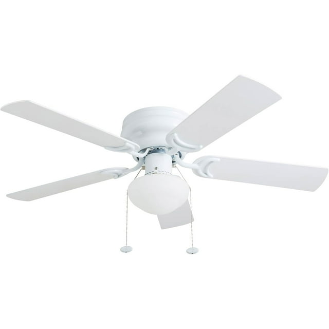 Prominence Home Alvina 42" Indoor LED Ceiling Fan with Light and Pull Chain, White