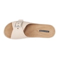 thumbnail image 4 of GC Shoes Womens Open Toe Wedge Sandals, Comfy Vegan Leather Slip On Low Heel Buckle Strap Slide Platform, Ivory/Size 7, 4 of 5
